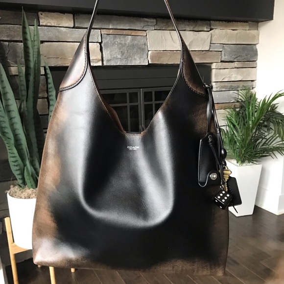 Coach Brooklyn Shoulder Bag 39 In Loved Leather With Bag Charm - Picture 4 of 16